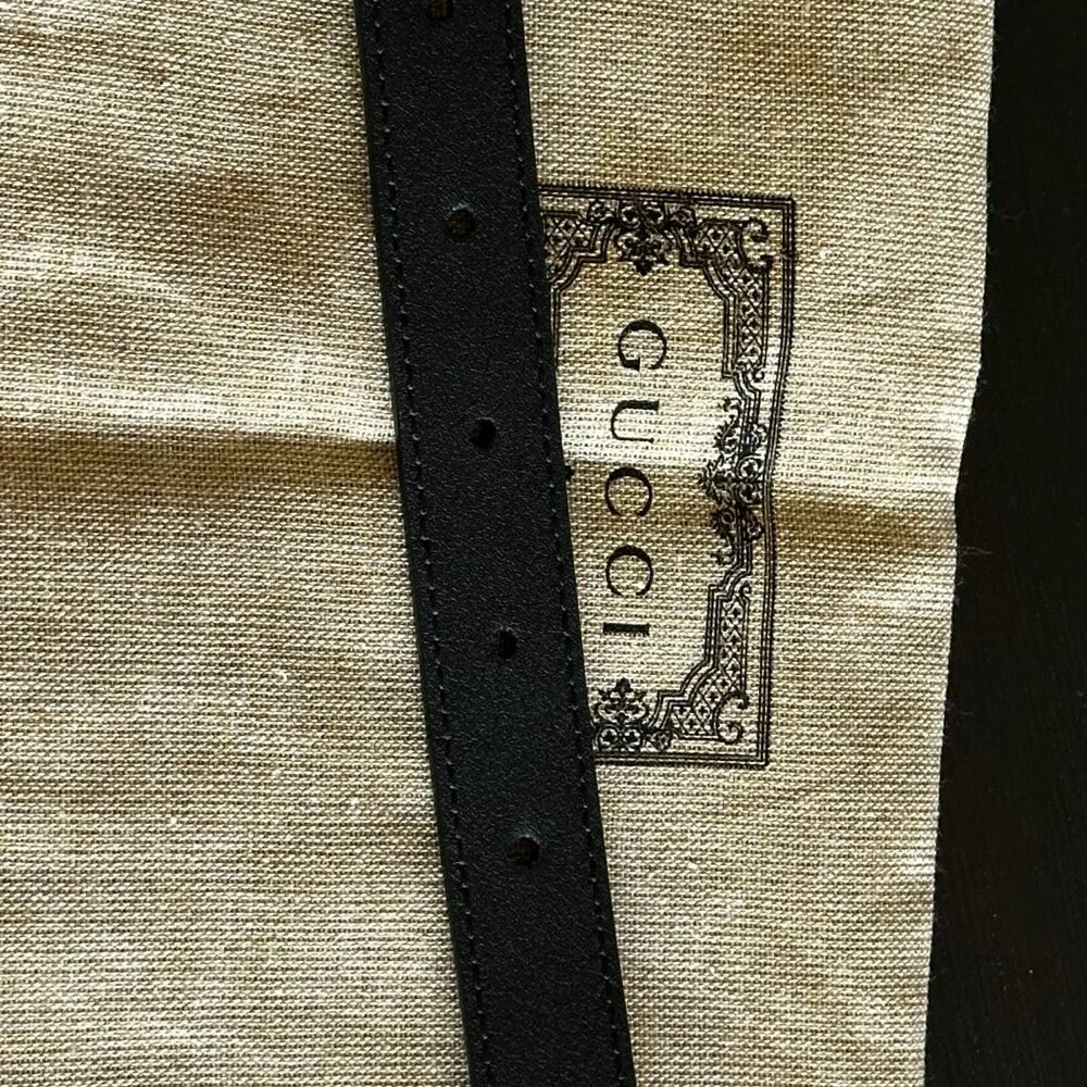 Gucci Black Belt 80x32mm - Picture 5 of 9